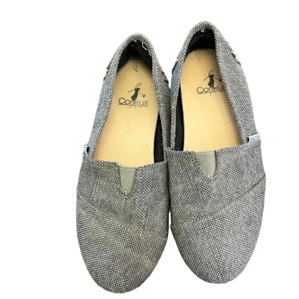 Corkys SUES Women's Casual‎ Canvas Flats Shoes Slip On Fat Beach Size 7